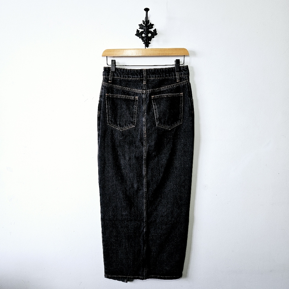Lioness Barbie Split Midi Skirt Size XS Charcoal Denim - Picture 3 of 5